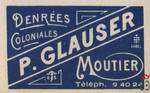 P. GLAUSER Denrees Coloniales Moutier Teleph. 9 40 24