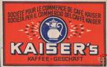 KAISER'S Societe pour le commerce de cafe kaiser societa per il co