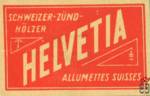 HELVETIA Schweizer-Zund-Holzer Allumettes Suisses