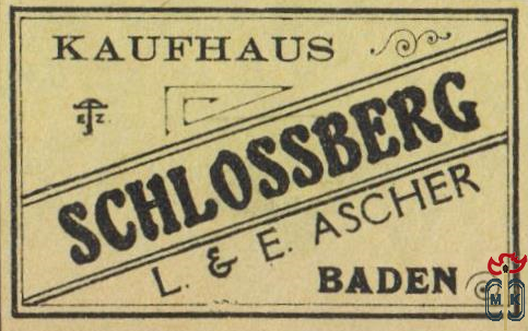 Kaufhaus SCHLOSSBERG L. & E. Ascher Baden