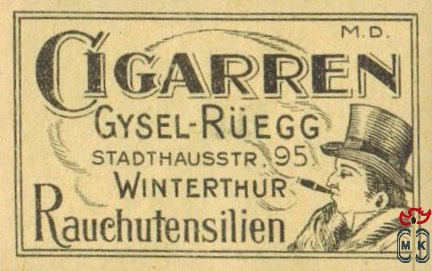 m.d. CIGARREN Gysel-Ruegg stadthausstr. 95 Winterthur Rauchutensilien