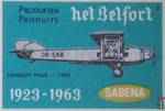 HANDLEY PAGE - 1924 Hef Belford Produkten Produits Sabena 1923-1963