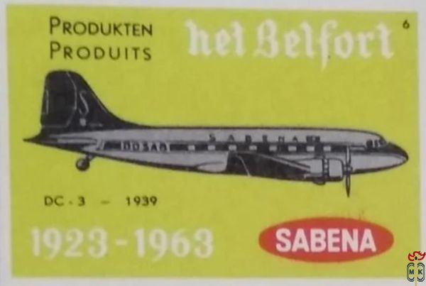 DC-3 - 1939 Hef Belford Produkten Produits Sabena 1923-1963