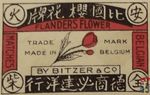 Flanders flower Belgian matches trade mark by bitzer & Co made in Belg