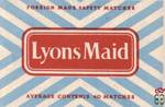 Lyons Maid Foreign made safety matches average contents 40 matches