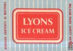 Lyons Ice Cream average contents 45 matches Belgian made safety matche