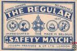 The Regular Safety match average contents 50 matches impregnated 1908