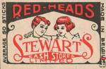 Red-Heads Stewart cash stores limited average 50 sticks made in Belgiu