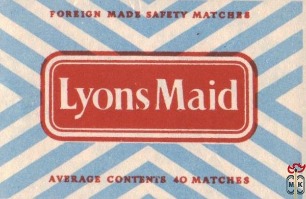 Lyons Maid Foreign made safety matches average contents 40 matches