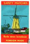 Ronde stenen bovenkruier safety matches foreign made