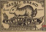 Rabbit brand Lalubhai J. sh ah 125 nagdevi si bombay