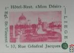 Liege Egl. St-Vincent Hotel-Rest. "Mon Desir"-10, Rue Genera