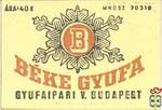 Béke Gyufa Gyufaipari V. Budapest-ára 40 f. MNOSZ 20310-3