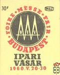 Ipari Vásár 1960. V. 20–30., Budapest–Foiremesse–Fair 30 f MSZ