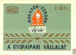 10 éves a Gyufaipari Vállalat, Budafok–Szeged Gyufaipar 1954–1964. MSZ