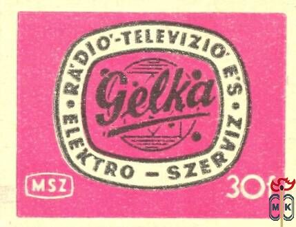 GELKA rádió-televízió és elektro-szervíz MSZ 30 f-43x35 mm