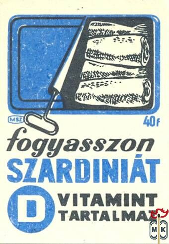 Fogyasszon szardíniát D vitamint tartalmaz-MSZ 40 f-35x50 mm
