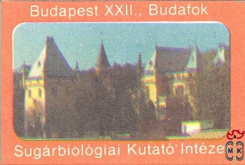 Budapest, XXII.,..Sugárbiológiai Kutató Intézet. 50x34 mm