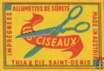 Les Ciseaux Impregnees Allumettes de surete Thia & Cie. Saint-Denis ma