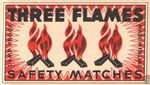 Three flames damp proof safety matches made in Finland