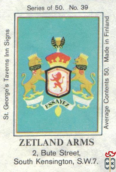 Zetland Arms 2, Bute Street, South Kensington,S.W.7.