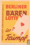 Berliner Baren Lotte ist Trumpf Berliner zundwarenfabrik
