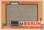 Hotel "Berlin Tourist" BERLIN Hauptstadt der DDR Riesa 1962