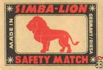 Simba-Lion Safety match Made in Germany/Riesa