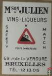Pente dangereuse M son JULIEN Vins-Liqueurs 69.r.de la Verdure Bruxell