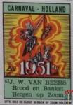 J.W. VAN BEERS Brood en Banket Bergen op Zoom CARNAVAL-HOLLAND Uitg. 1