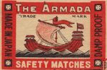 The Armada damp proof safety matches trade mark made in Japan