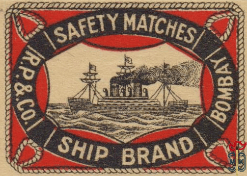 Ship brand safety matches r.p. & co. Bombay