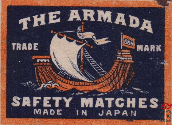 The Armada trade mark  safety matches made in Japan