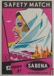 Rumania by Belgian world airlines Sabena safety matches
