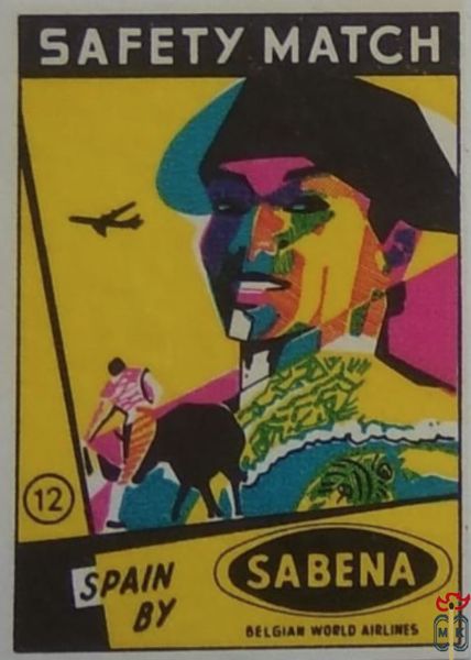 Spain by Belgian world airline Sabena safety matches