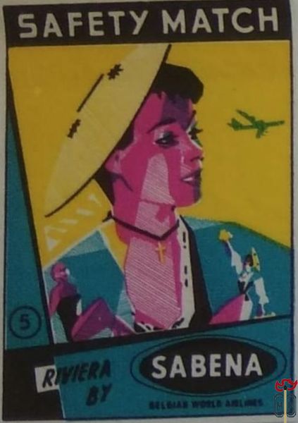 Riviera by Belgian world airlines Sabena safety matches