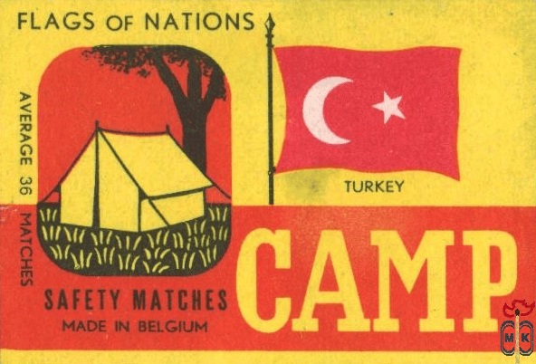 Turkey Flags of nations Camp average 36 matches safety matches made in