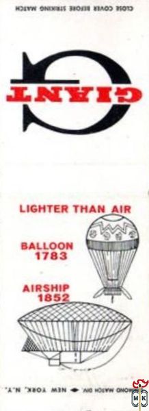 Lighter than air Ballon 1783 Airship 1852 Diamond match day New York,