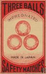 Three Balls safety matches Impregnated made in Japan