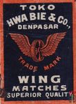 Toko Hwa bie & Co., denpasar trade mark Wing matches superior quality