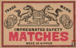 Impregnated safety Matches trade mark made in Nippon