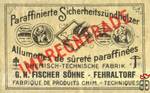 Impregnerade Paraffinierte Sicherheitszundholzer Allumettes de surete
