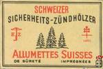 Schweizer Sicherheits-Zunholzer Allumettes Suisses de surete impregnee
