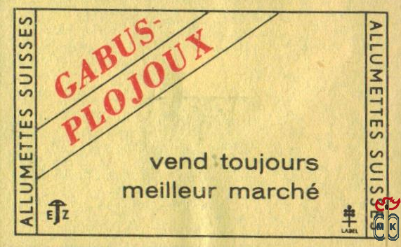 GABUS-PLOJOUX Allumettes Suisses vend toujours meilleur marche