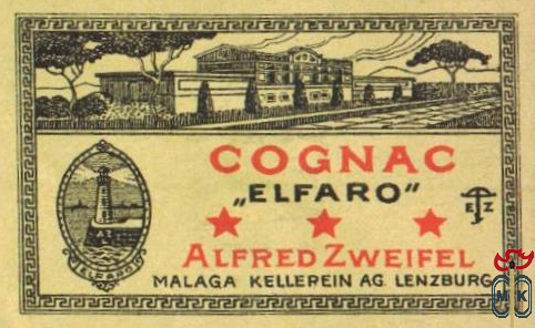 COGNAC "Elfaro" Alfred Zweifel Malaga Kellepein Ag Lenzburg