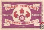 Three torches the union match Co Ltd paraffin matches London average 4
