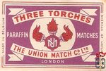 Three torches the union match Co Ltd paraffin matches London average 4