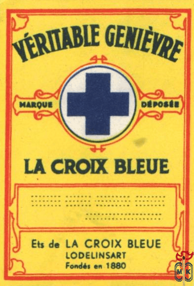 Veritable Genievre marque deposes la croix bleue Lodelinsart Fondes en