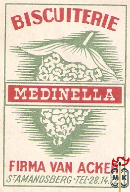 Biscuiterie medinella firma van acker stamandsberg tel 28.14.72.
