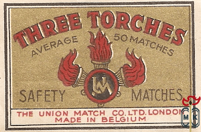 Three torches average 50 matches safety matches the union match Co Ltd